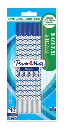 Paper Mate Magic+ - 10 Effaceurs réécriveurs - Pointe fine - sous blister