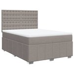 vidaXL Sommier à lattes de lit avec matelas Taupe 160x200 cm Tissu