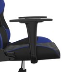 vidaXL Chaise de jeu Noir et bleu Similicuir