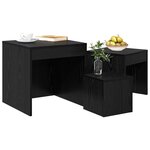vidaXL Table basse 3 Pièces Chêne noir Bois d'ingénierie