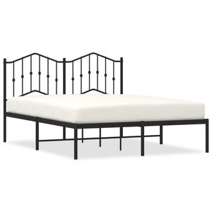 vidaXL Cadre de lit métal sans matelas avec tête de lit noir 140x190cm