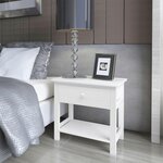 vidaXL Table de chevet Bois Blanc