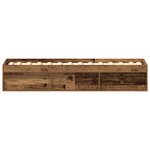 vidaXL Cadre de lit sans matelas vieux bois 100x200 cm bois ingénierie