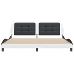 vidaXL Cadre de lit sans matelas Zadar blanc et noir 200x200 cm similicuir