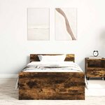 vidaXL Cadre de lit sans matelas chêne fumé 90x200cm bois d'ingénierie