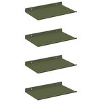 vidaXL Étagère flottante 4 Pièces Vert olive 30 x 18 x 2 5 cm Acier