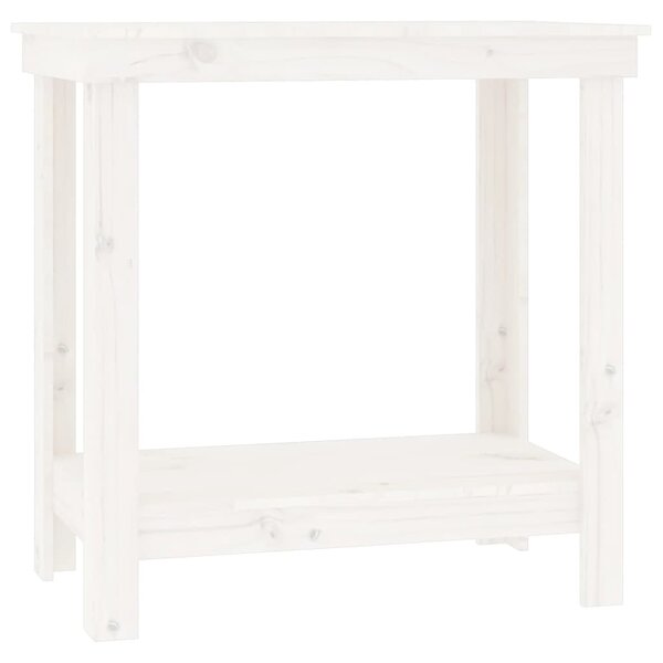 vidaXL Banc de travail Blanc 80x50x80 cm Bois de pin massif