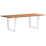 vidaXL Table à manger avec bord naturel 240x100x74cm bois massif chêne