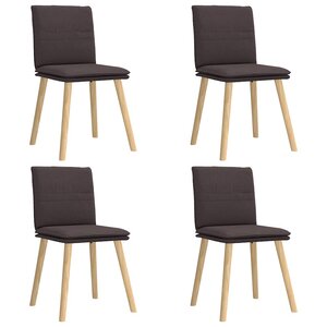 vidaXL Chaises à manger lot de 4 marron foncé tissu