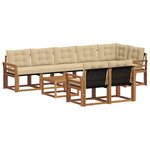 vidaXL Ensemble de canapés d'extérieur 9 Pièces Naturel et Beige