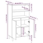 vidaXL Buffet haut Gris béton 60x36x110 cm Bois d'ingénierie