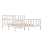 vidaXL Cadre de lit Blanc 180x200 cm Super King Bois massif