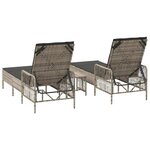 vidaXL Chaise longue 2 Pièces Gris clair 35 x 35 x 32cm polyrotin