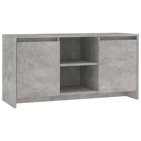 vidaXL Meuble TV Gris béton 102x37 5x52 5 cm Bois d'ingénierie