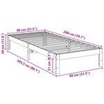 vidaXL Cadre de lit sans matelas blanc 80x200 cm bois massif de pin