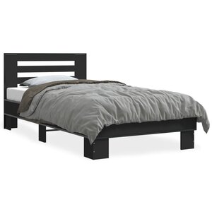vidaXL Cadre de lit sans matelas noir 90x200 cm
