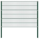 vidaXL Panneau de clôture avec poteaux Fer 10 2 x 1 2 m Vert
