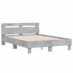vidaXL Cadre de lit sans matelas gris béton 120x190 cm