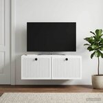 vidaXL Meuble TV mural Blanc 78 5 x 41 x 30 cm Bois d'ingénierie