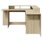 vidaXL Bureau avec lumières LED chêne sonoma bois d'ingénierie