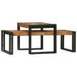 vidaXL Table basse 2 Pièces Marron 48 x 40 x 40 cm Bois d'acacia massif