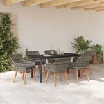 vidaXL Ensemble de salle à manger pour jardin 7 Pièces Gris polyrotin