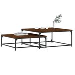 vidaXL Tables basses gigognes 2 Pièces chêne marron bois d'ingénierie