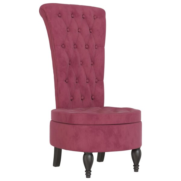 vidaXL Chaise à dossier haut rouge bordeaux conception de bouton