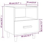 vidaXL Table de chevet Blanc brillant 40x35x47 cm