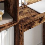 vidaXL Bureau avec tiroir avec étagère avec stockage 2 Pièces Chêne fumé
