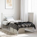 vidaXL Cadre de lit métal avec tête de lit blanc 100x200 cm