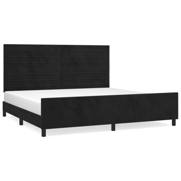 vidaXL Cadre de lit sans matelas noir 200x200 cm velours