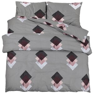 vidaXL Ensemble de housse de couette Gris 140x200 cm Coton