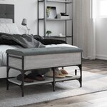vidaXL Banc à chaussures sonoma gris 82x42x45 cm bois d'ingénierie