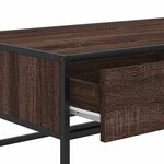 vidaXL Table basse chêne marron 100x50x35cm bois d'ingénierie et métal