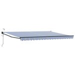 vidaXL Auvent rétractable électrique Bleu et Blanc 5 x 3 m