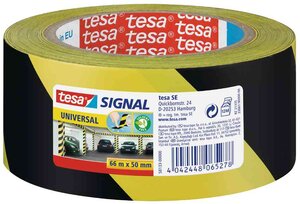 Ruban pvc adhésif signal noir/jaune 50mm x 66m tesa