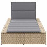 vidaXL Transat avec coussin flottant beige résine tressée