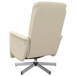 vidaXL Fauteuil inclinable de massage avec repose-pieds crème tissu