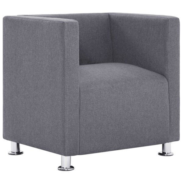 vidaXL Fauteuil cube Gris clair Tissu
