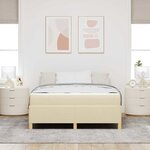 vidaXL Lit à ressorts avec matelas Crème et Blanc 140 x 200 cm tissu