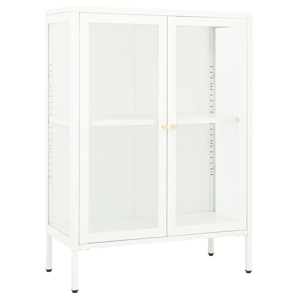 vidaXL Buffet Blanc 75x35x105 cm Acier et verre