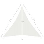 vidaXL Voile d'ombrage 160 g/m² Blanc 5x7x7 m PEHD