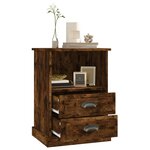 vidaXL Table de chevet chêne fumé 43x36x60 cm