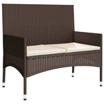 vidaXL Salon de jardin 4 Pièces avec coussins Marron Résine tressée