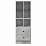 vidaXL Haut Armoire Gris béton 45 5 x 34 x 127 cm Bois d'ingénierie