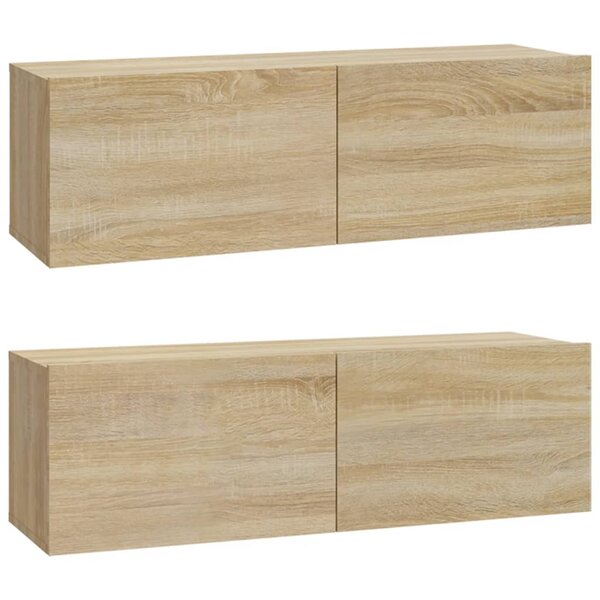 vidaXL Meubles TV muraux 2Pièces chêne sonoma 100x30x30cm bois ingénierie