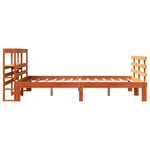 vidaXL Cadre de lit et tête de lit sans matelas cire marron 140x190 cm