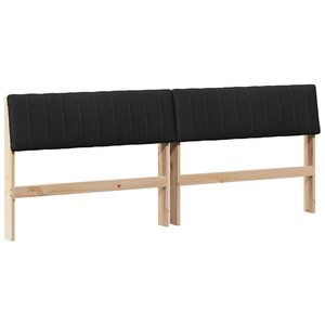 vidaXL Tête de lit capitonnée Noir 200 cm Pin massif