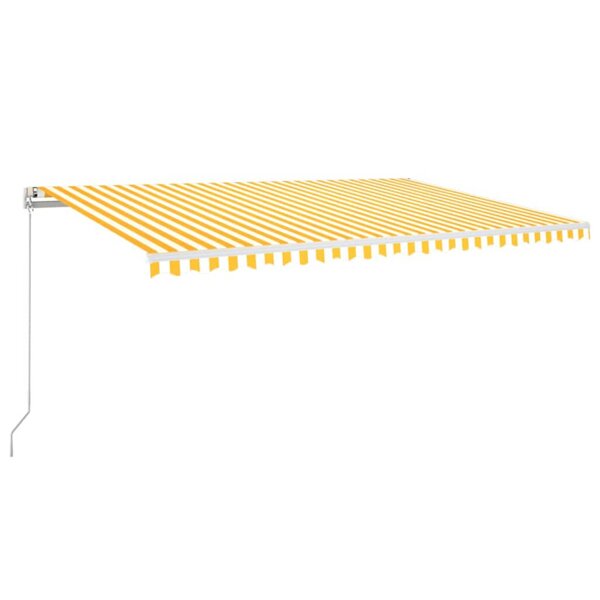 vidaXL Auvent manuel rétractable avec LED 500x350 cm Jaune et blanc